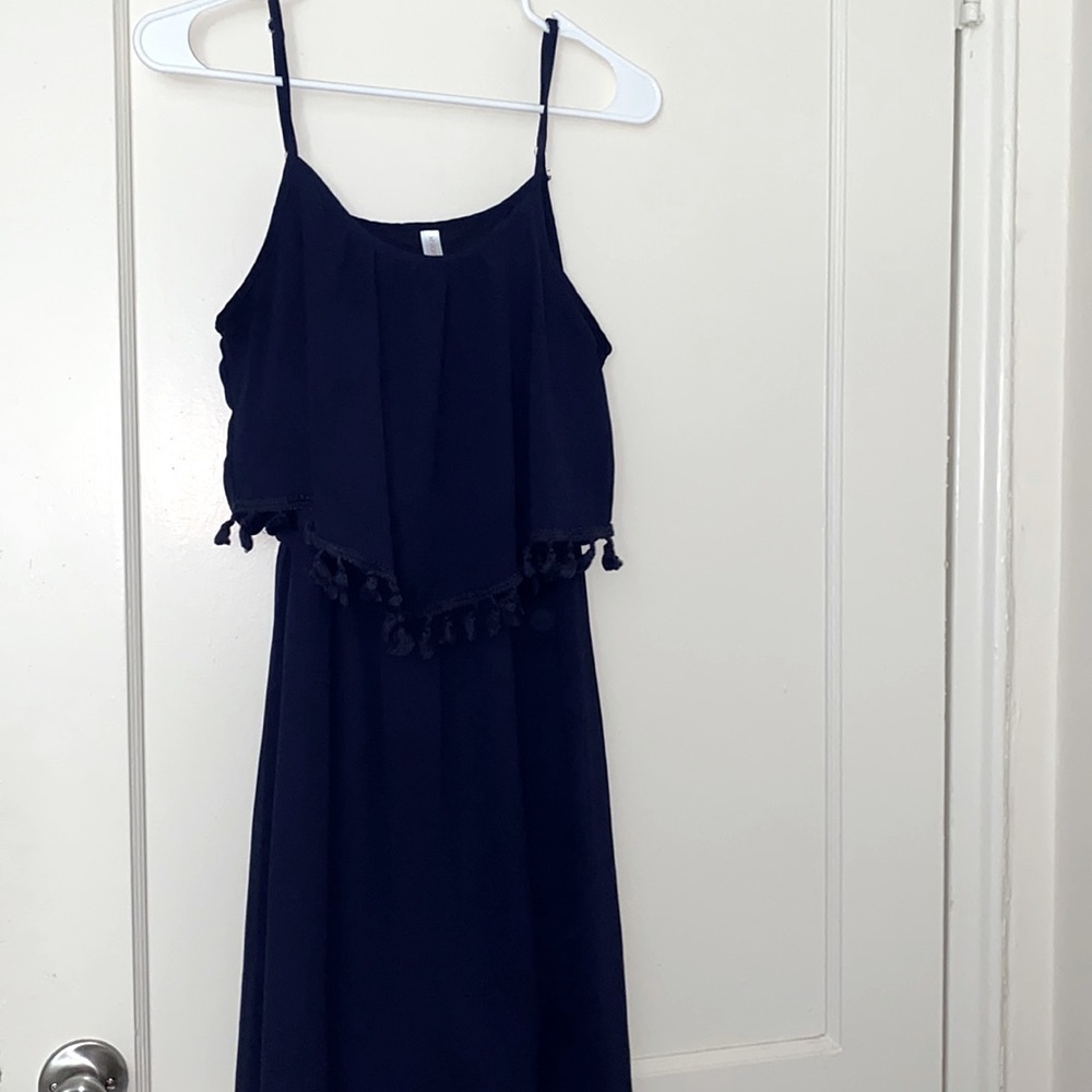 Xhilaration navy maxi dress size: M